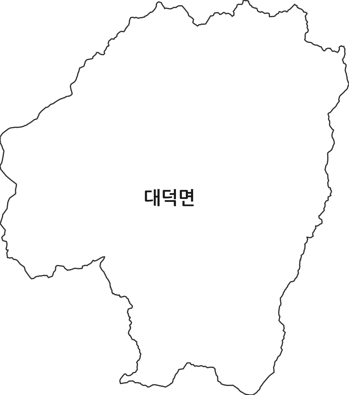 경상북도 김천시 대덕면 행정동 행정구역 경계 지도