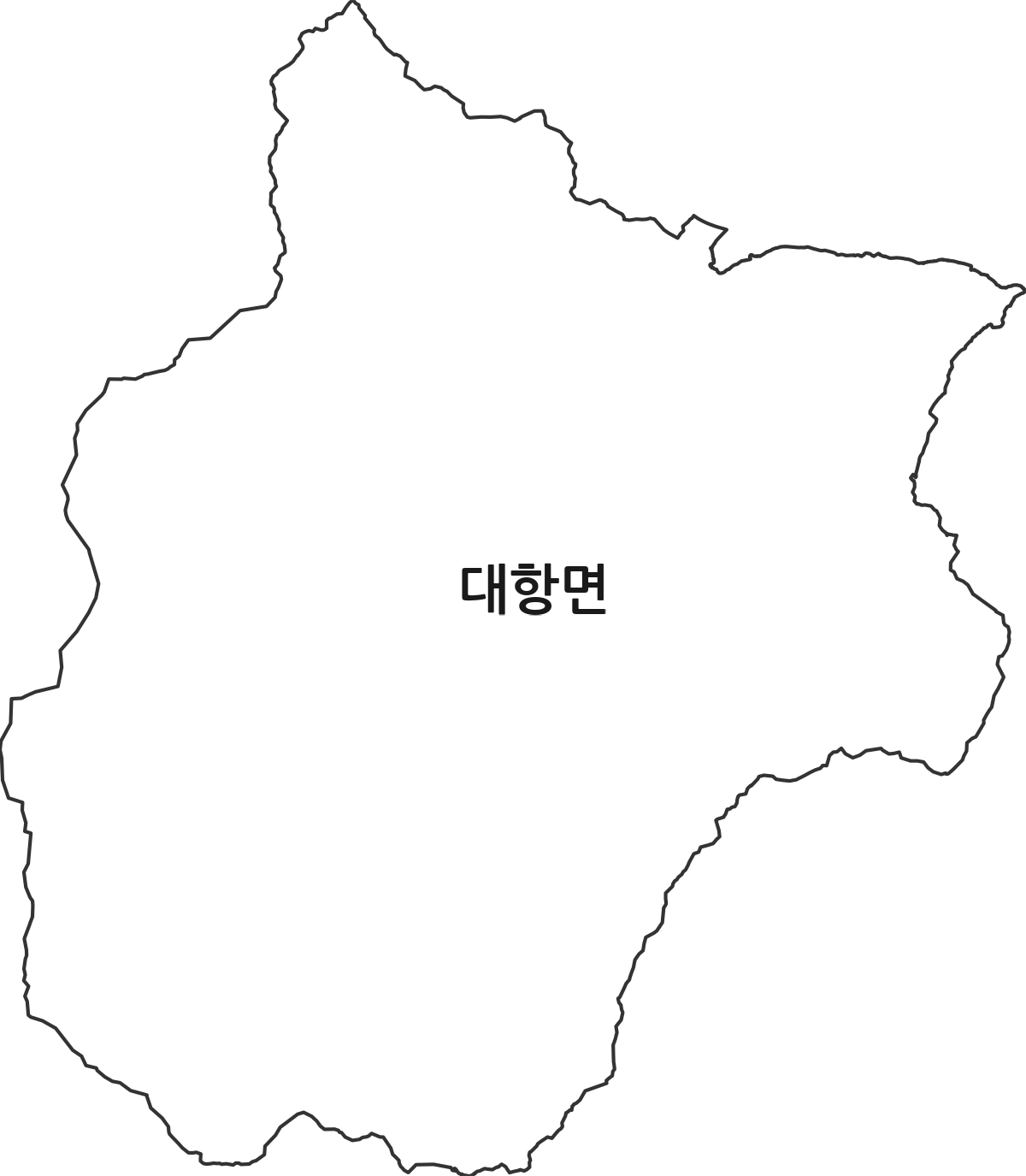 경상북도 김천시 대항면 행정동 행정구역 경계 지도
