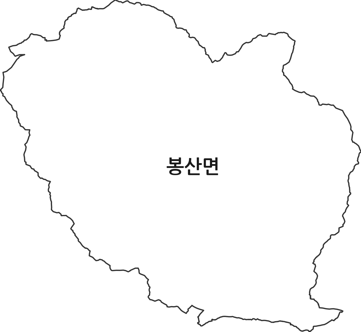경상북도 김천시 봉산면 행정동 행정구역 경계 지도