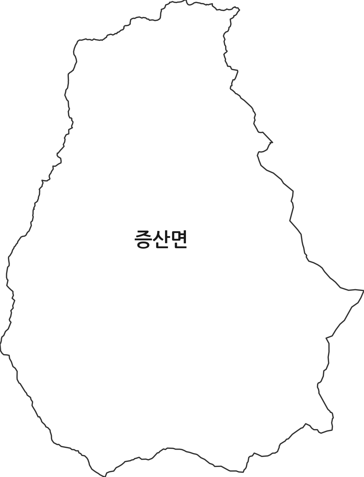 경상북도 김천시 증산면 행정동 행정구역 경계 지도