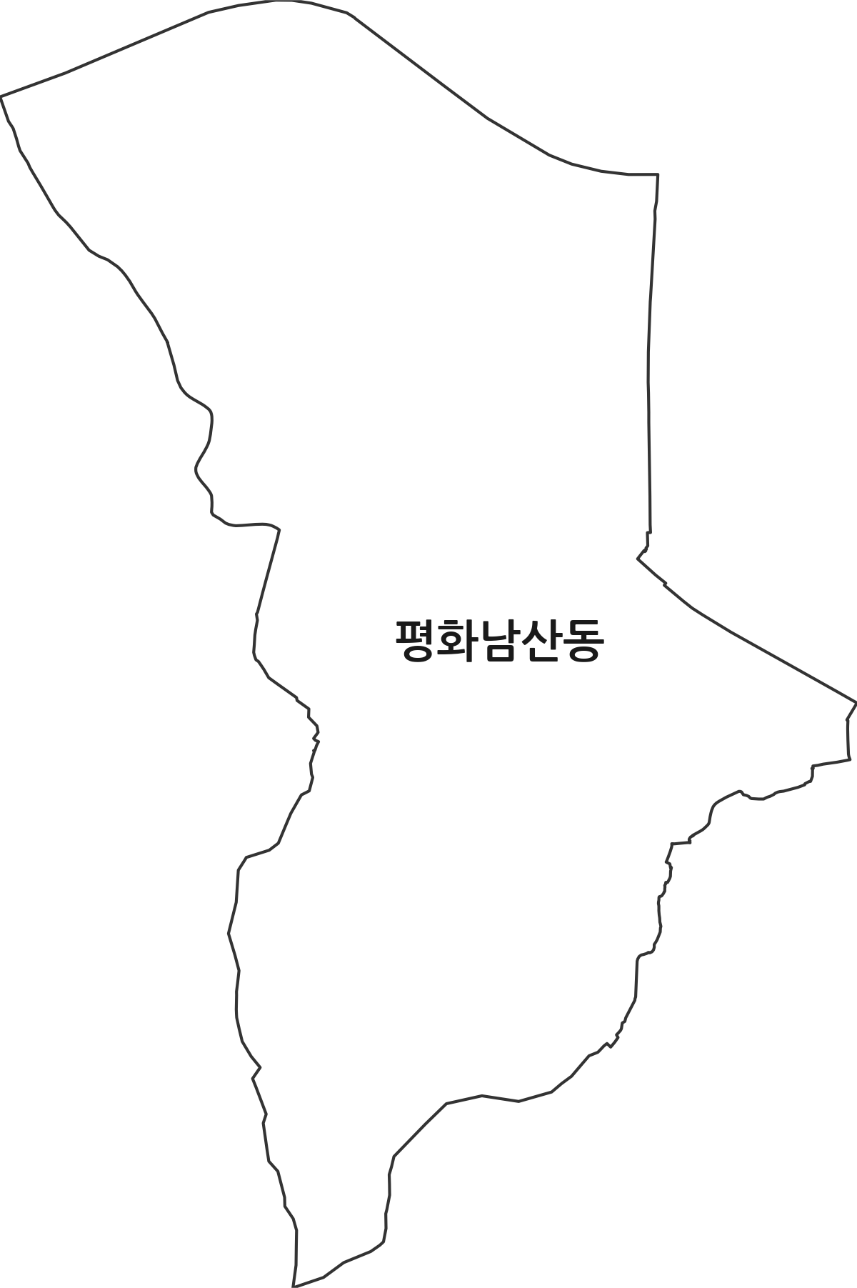 경상북도 김천시 평화남산동 행정동 행정구역 경계 지도