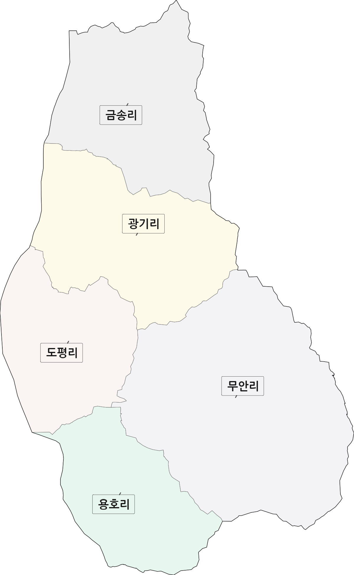 경상북도 김천시 감천면 법정동 리 구분 행정구역 경계 지도