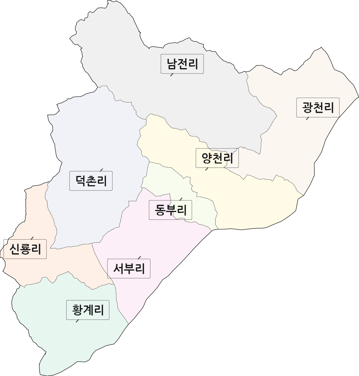 경상북도 김천시 개령면 법정동 리 구분 행정구역 경계 지도
