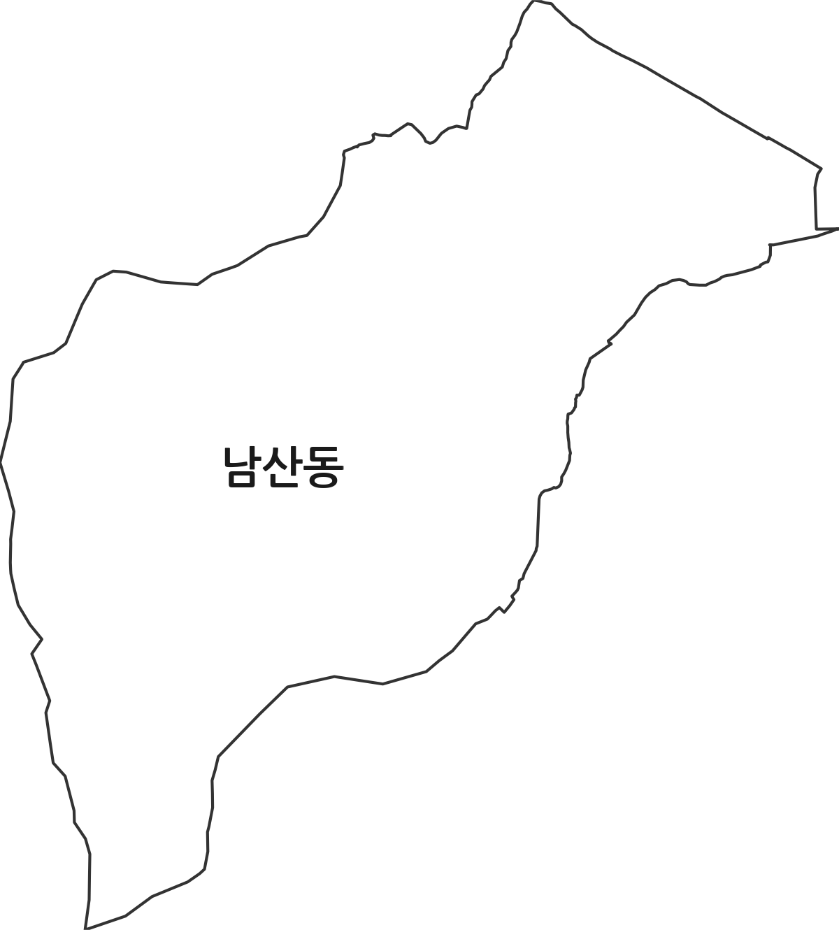 경상북도 김천시 남산동 법정동 행정구역 경계 지도