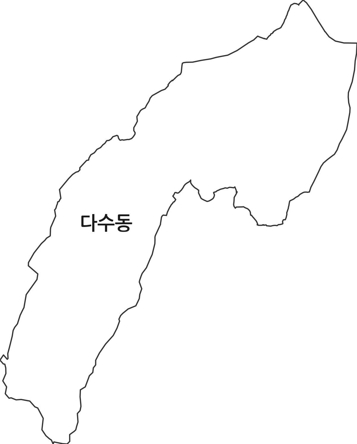 경상북도 김천시 다수동 법정동 행정구역 경계 지도