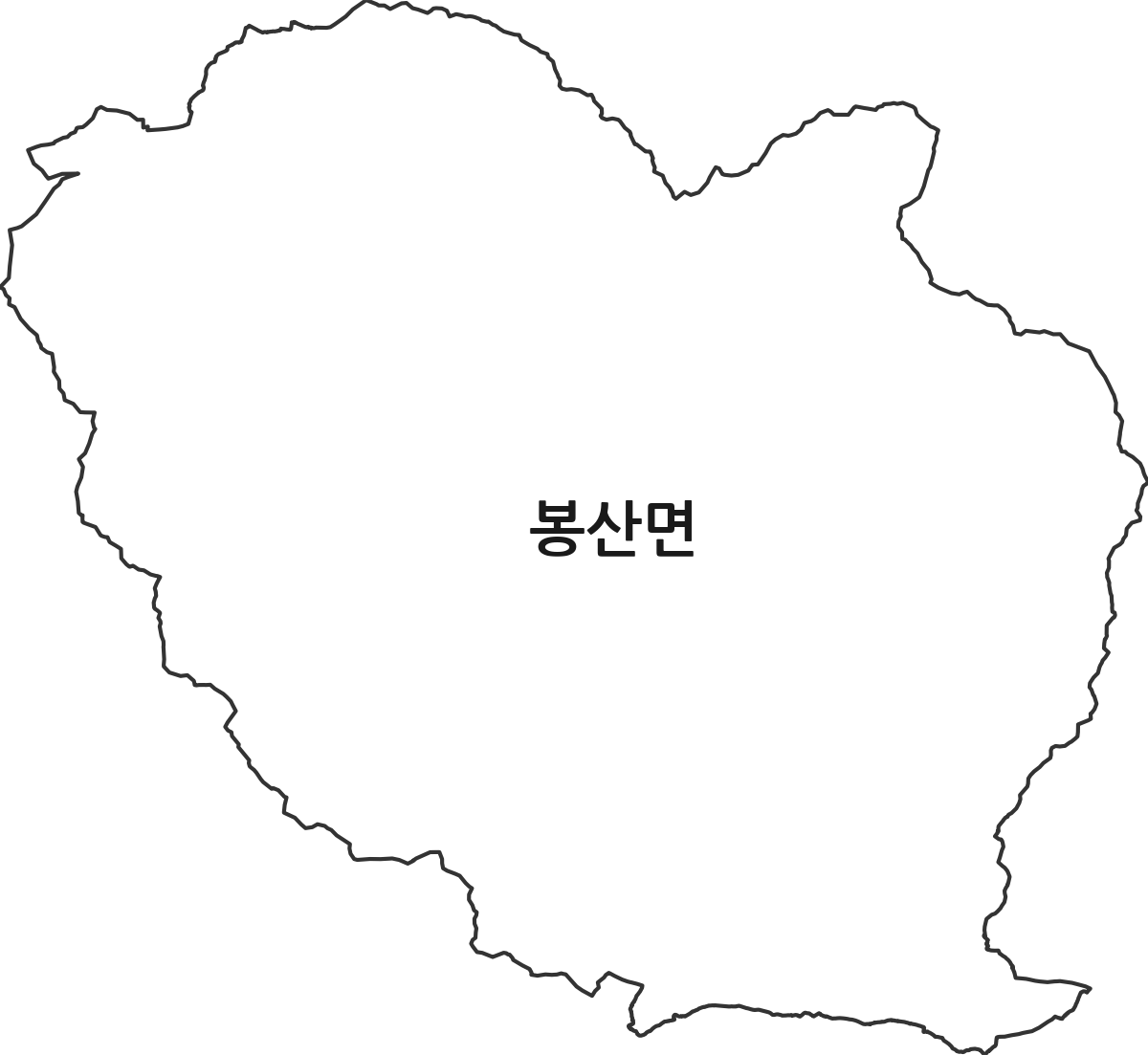 경상북도 김천시 봉산면 법정동 행정구역 경계 지도