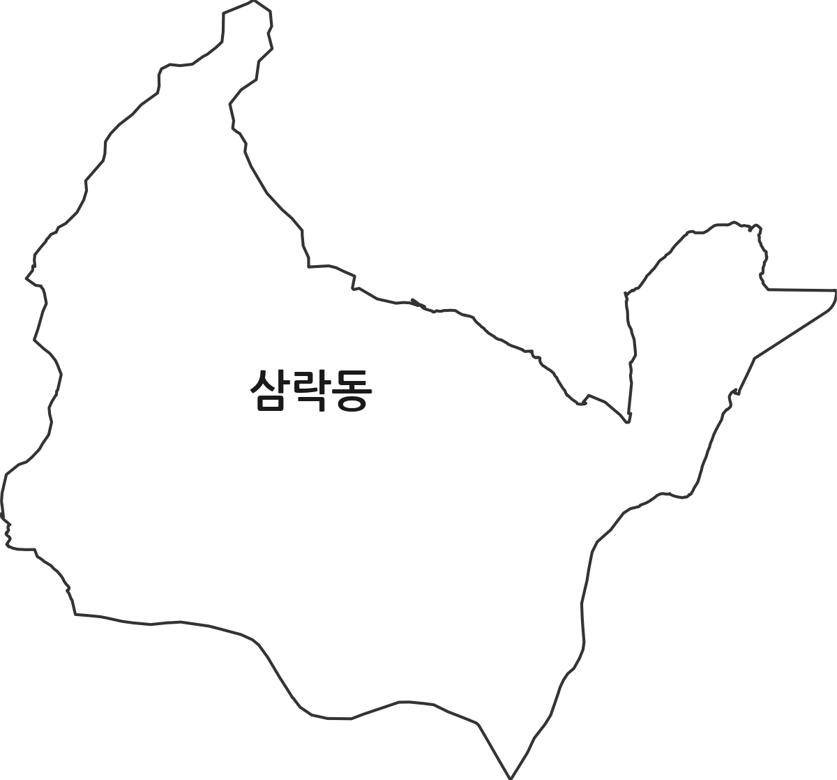 경상북도 김천시 삼락동 법정동 행정구역 경계 지도
