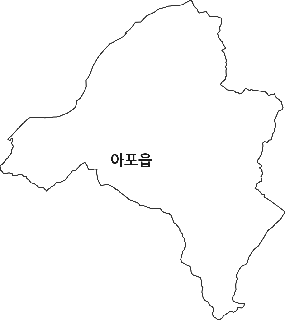 경상북도 김천시 아포읍 법정동 행정구역 경계 지도