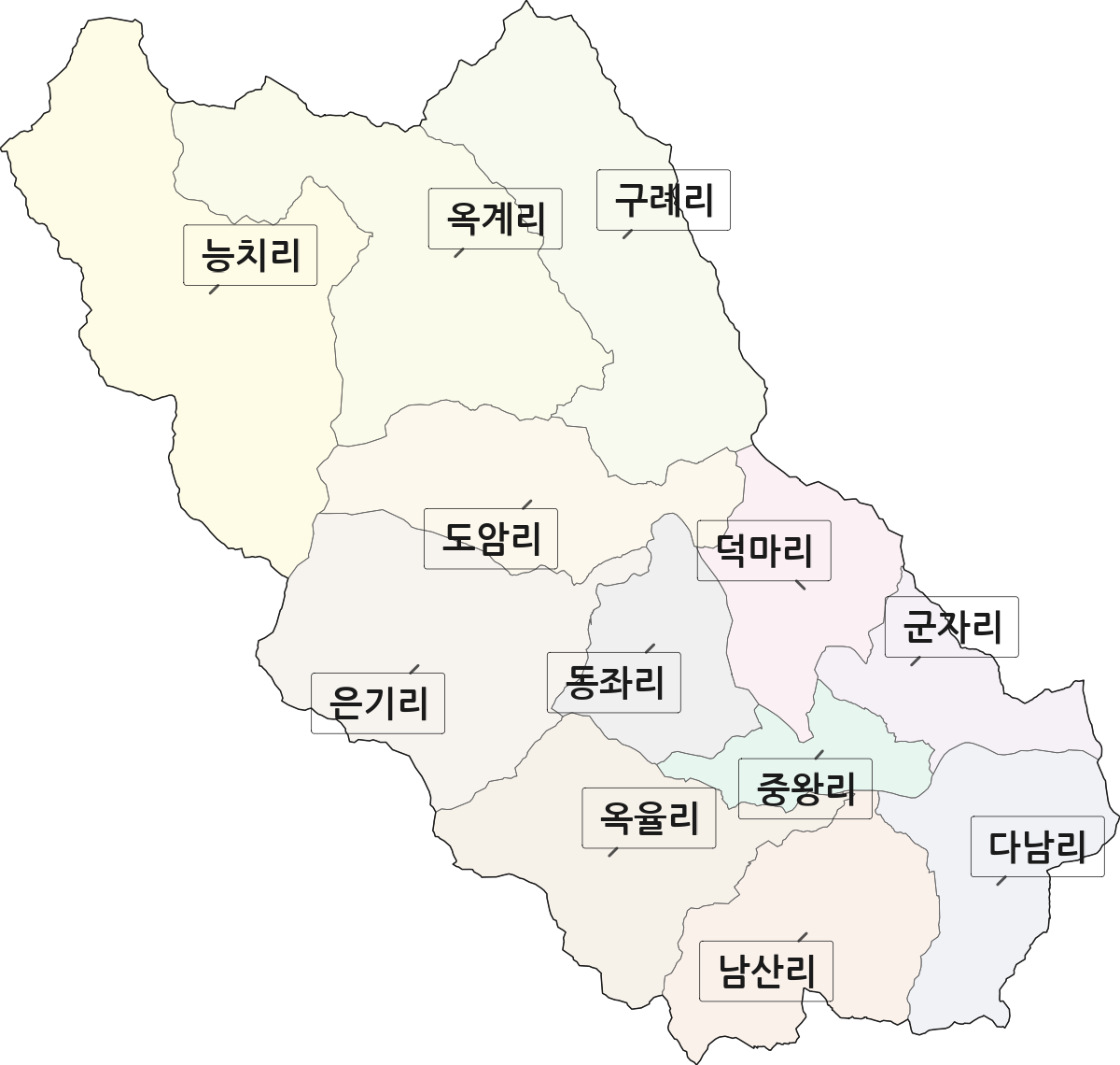 경상북도 김천시 어모면 법정동 리 구분 행정구역 경계 지도