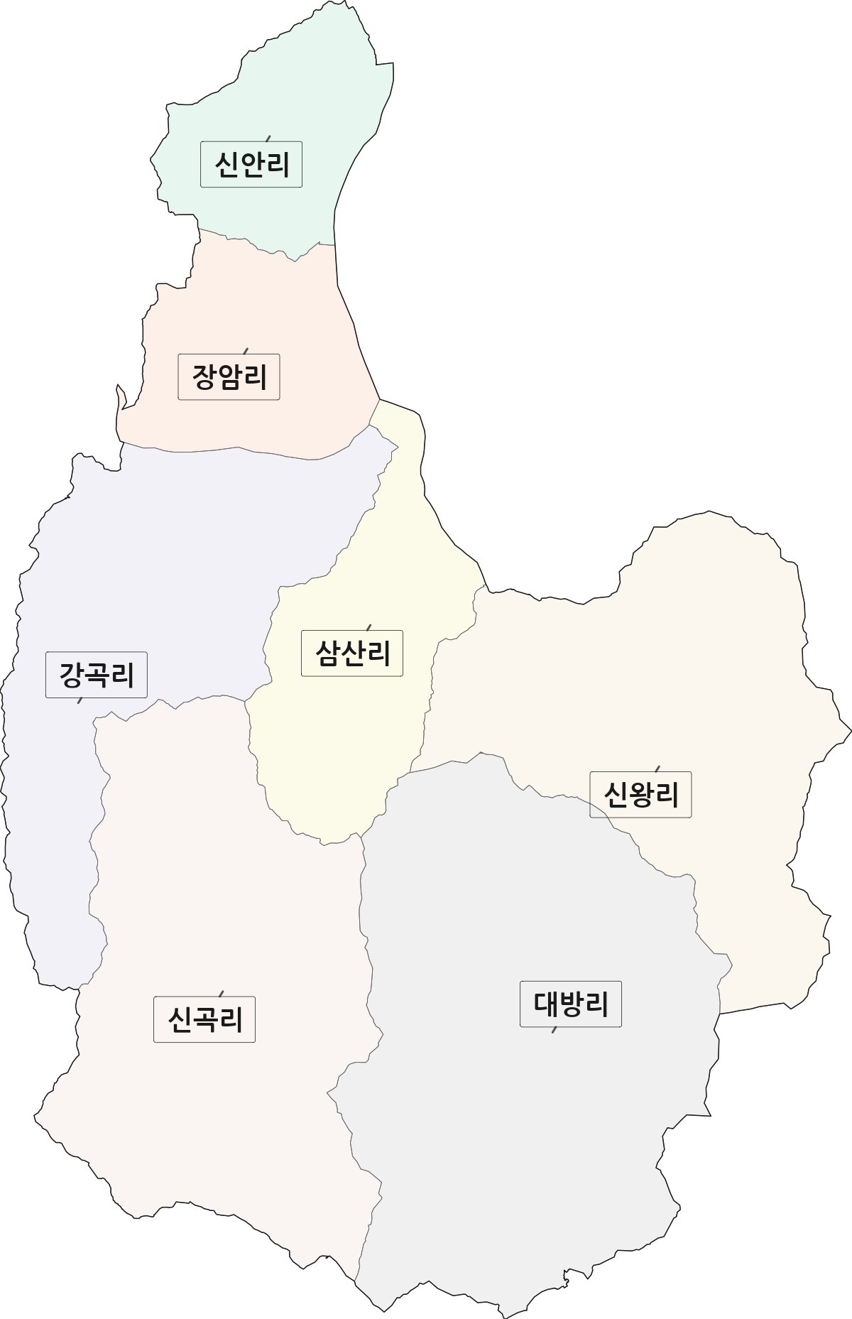 경상북도 김천시 조마면 법정동 리 구분 행정구역 경계 지도