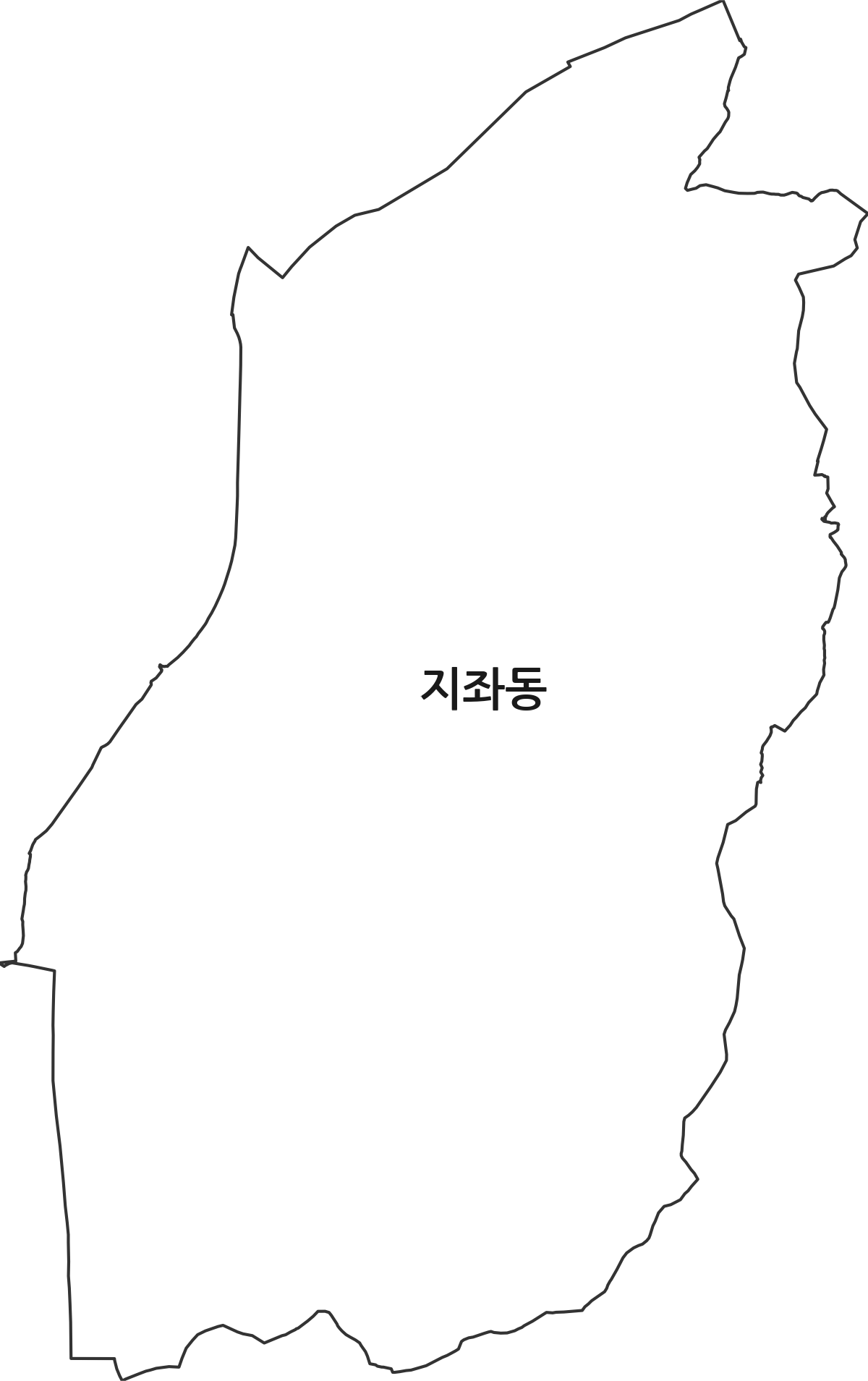 경상북도 김천시 지좌동 법정동 행정구역 경계 지도