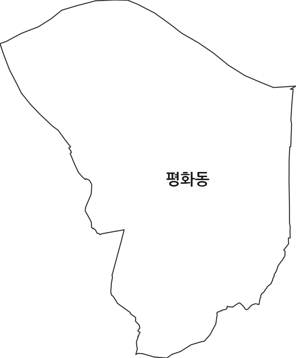 경상북도 김천시 평화동 법정동 행정구역 경계 지도