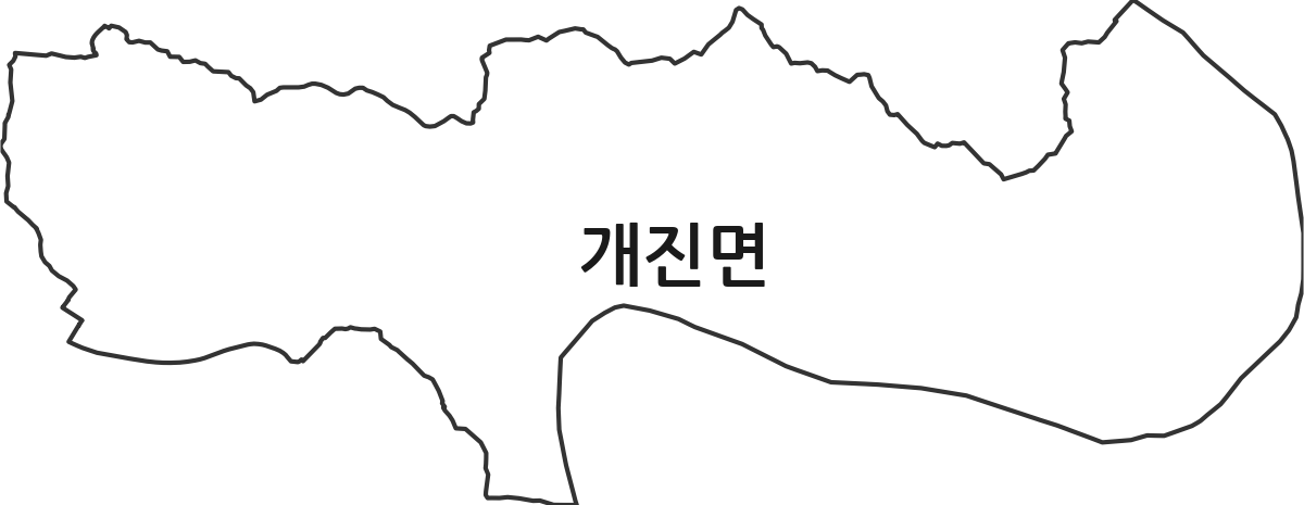 경상북도 고령군 개진면 행정동 행정구역 경계 지도