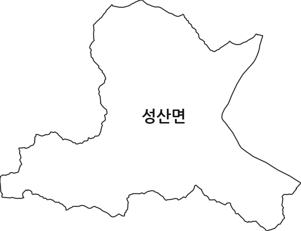 경상북도 고령군 성산면 행정동 행정구역 경계 지도