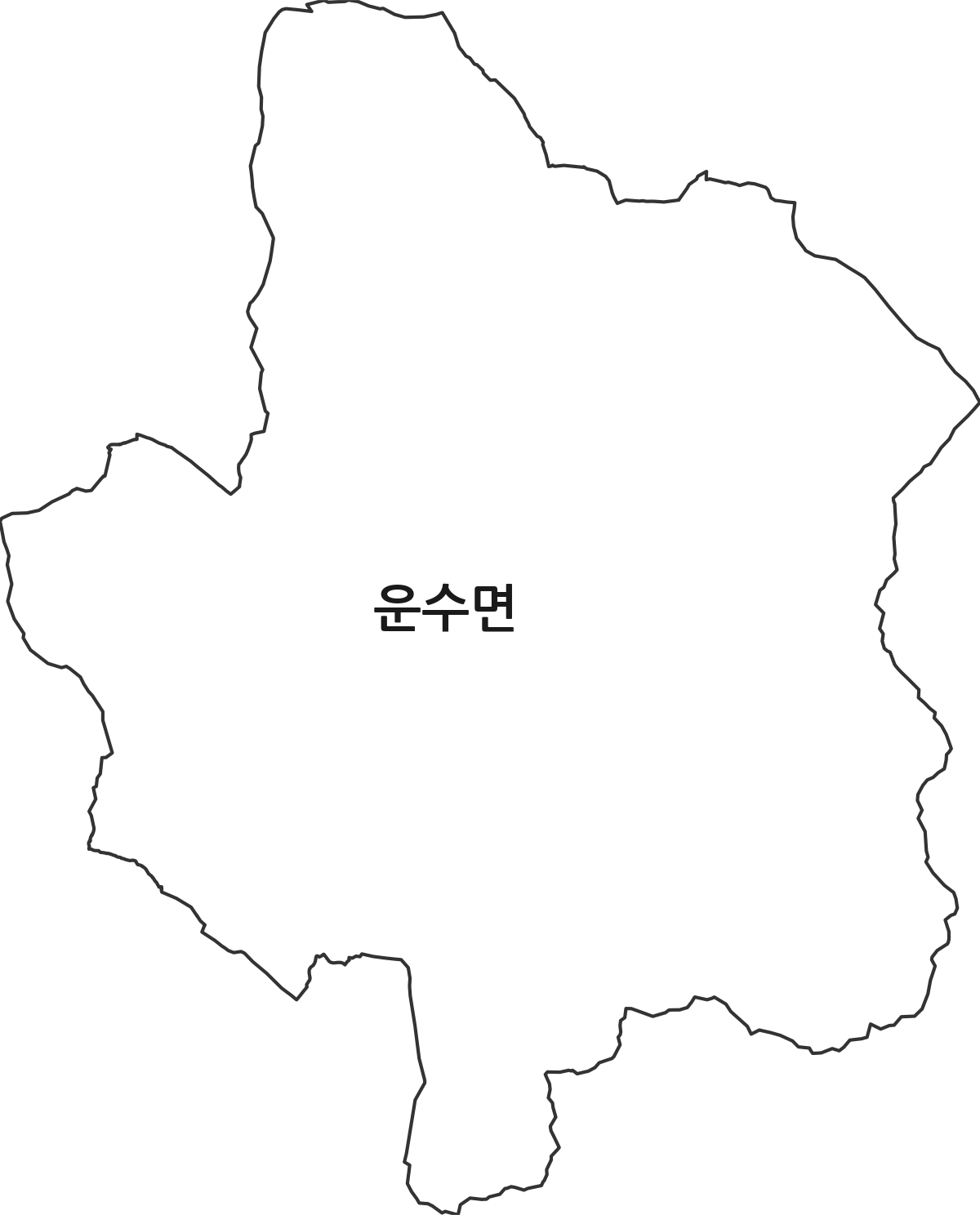 경상북도 고령군 운수면 행정동 행정구역 경계 지도