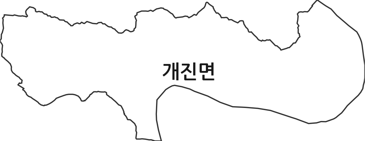 경상북도 고령군 개진면 법정동 행정구역 경계 지도