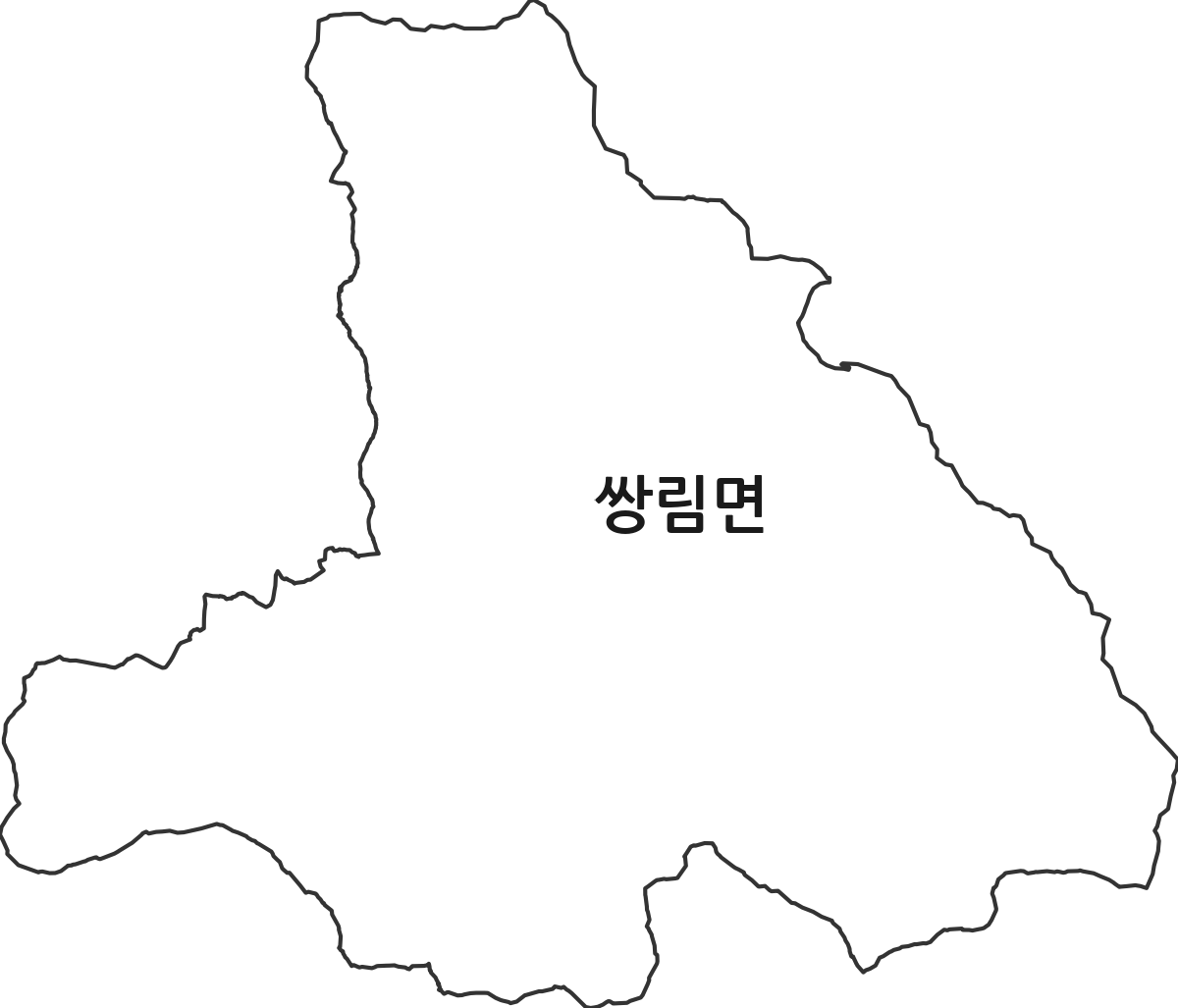 경상북도 고령군 쌍림면 법정동 행정구역 경계 지도