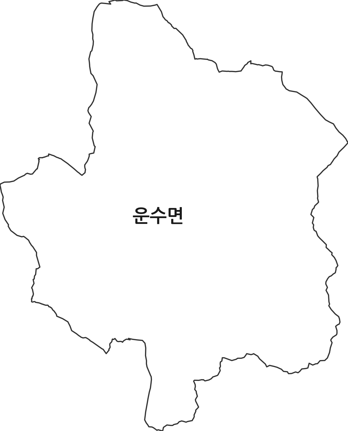경상북도 고령군 운수면 법정동 행정구역 경계 지도