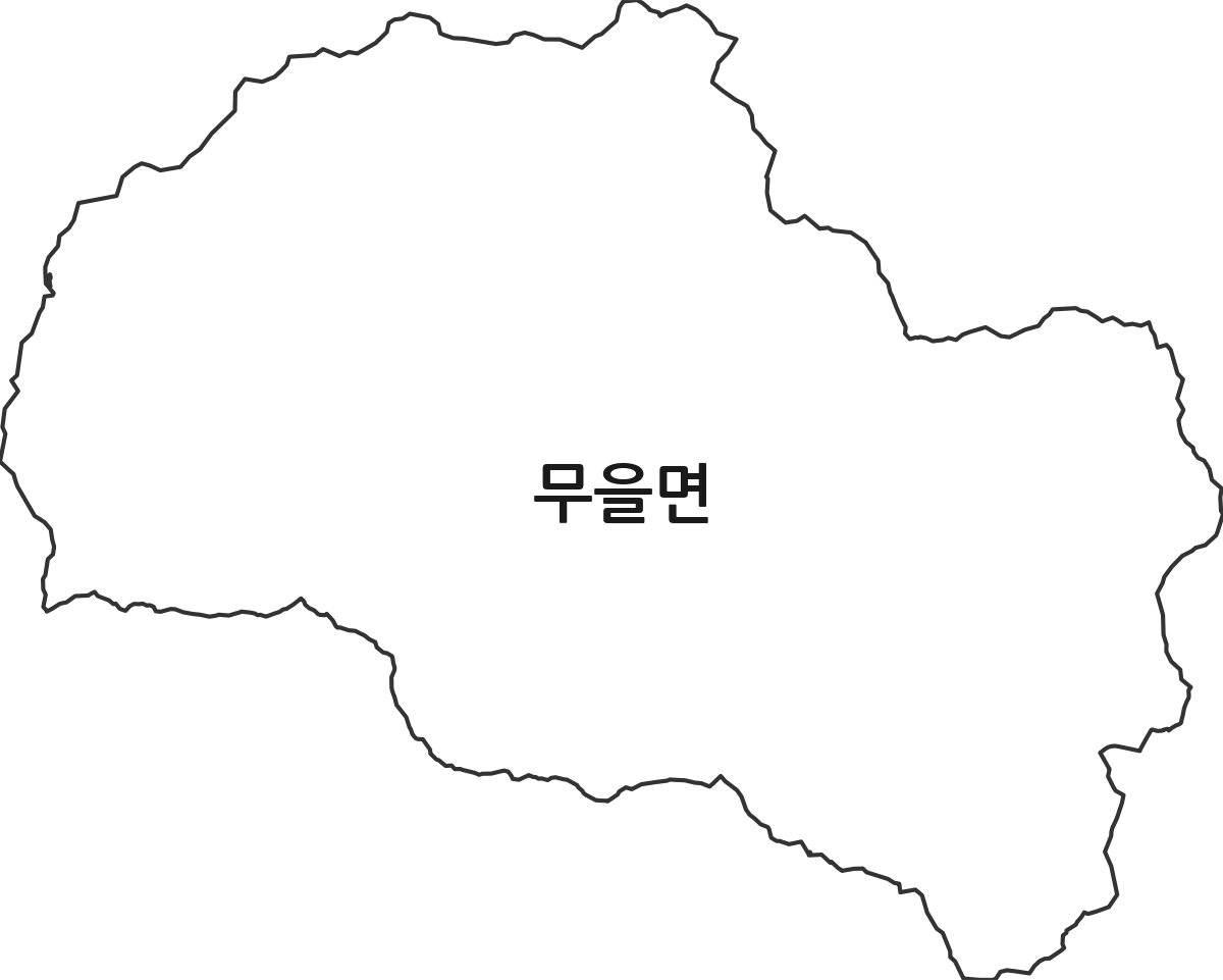 경상북도 구미시 무을면 행정동 행정구역 경계 지도