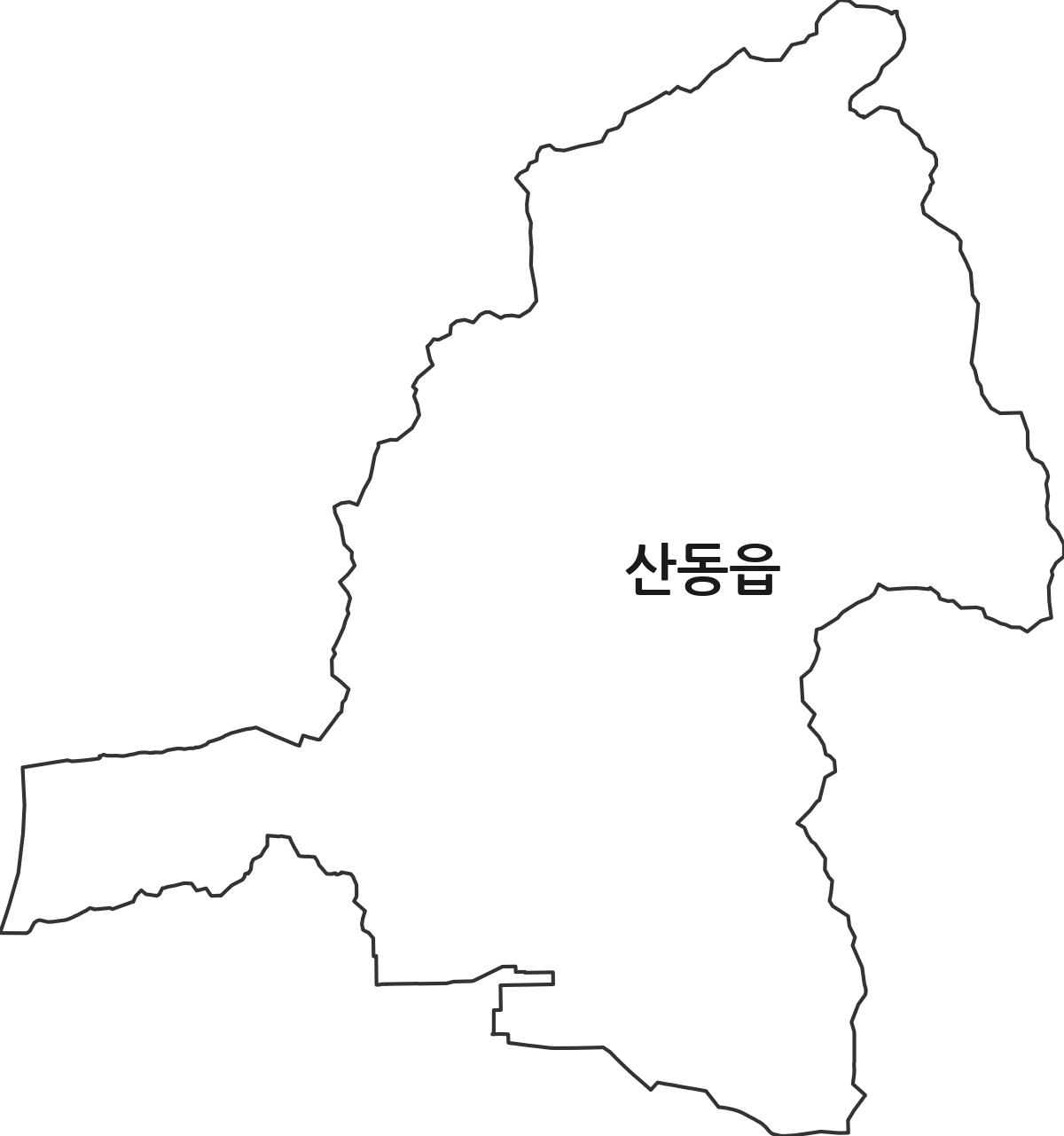 경상북도 구미시 산동읍 행정동 행정구역 경계 지도