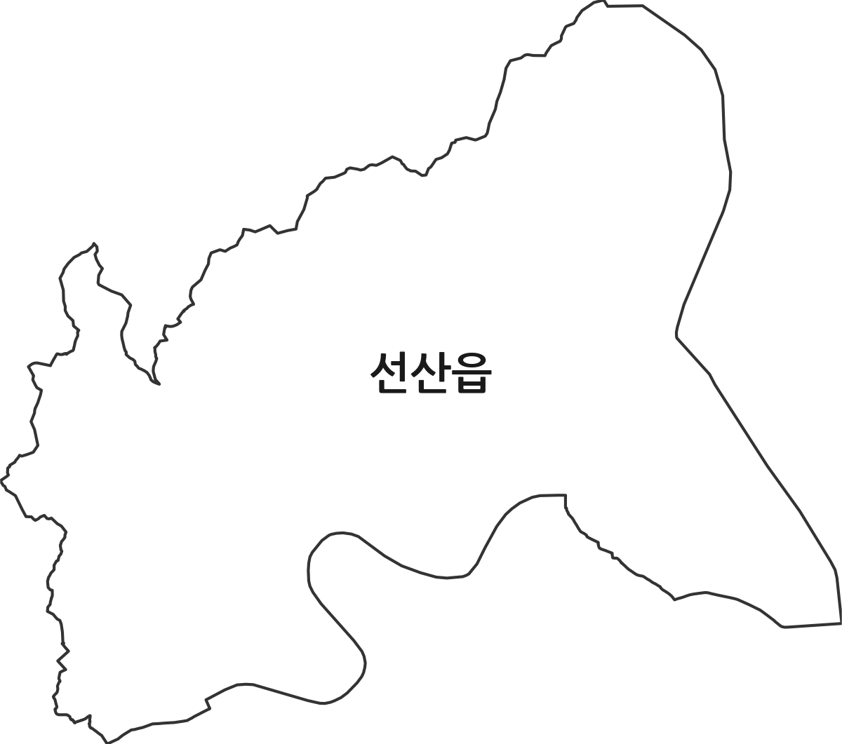 경상북도 구미시 선산읍 행정동 행정구역 경계 지도
