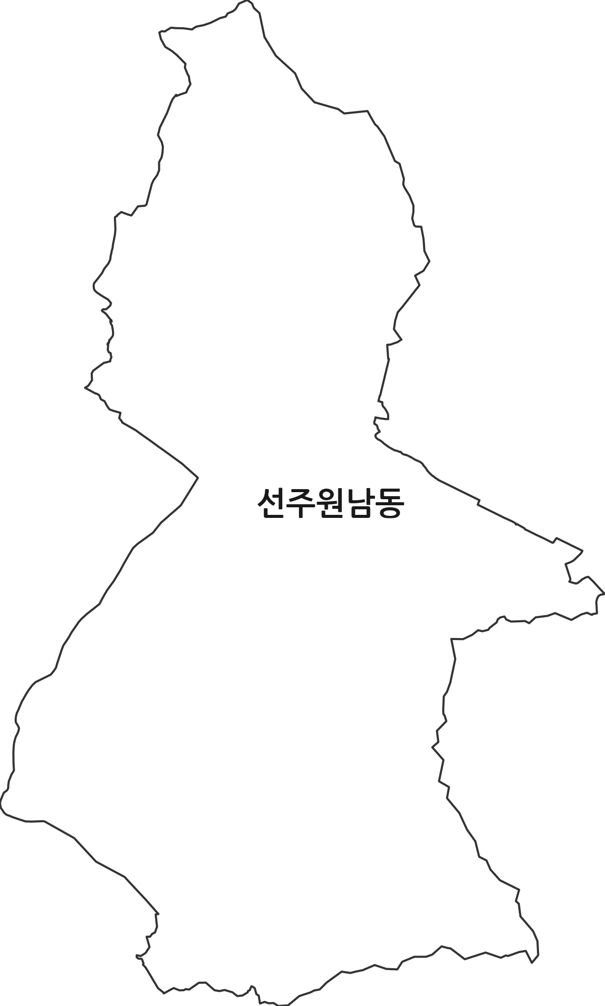 경상북도 구미시 선주원남동 행정동 행정구역 경계 지도