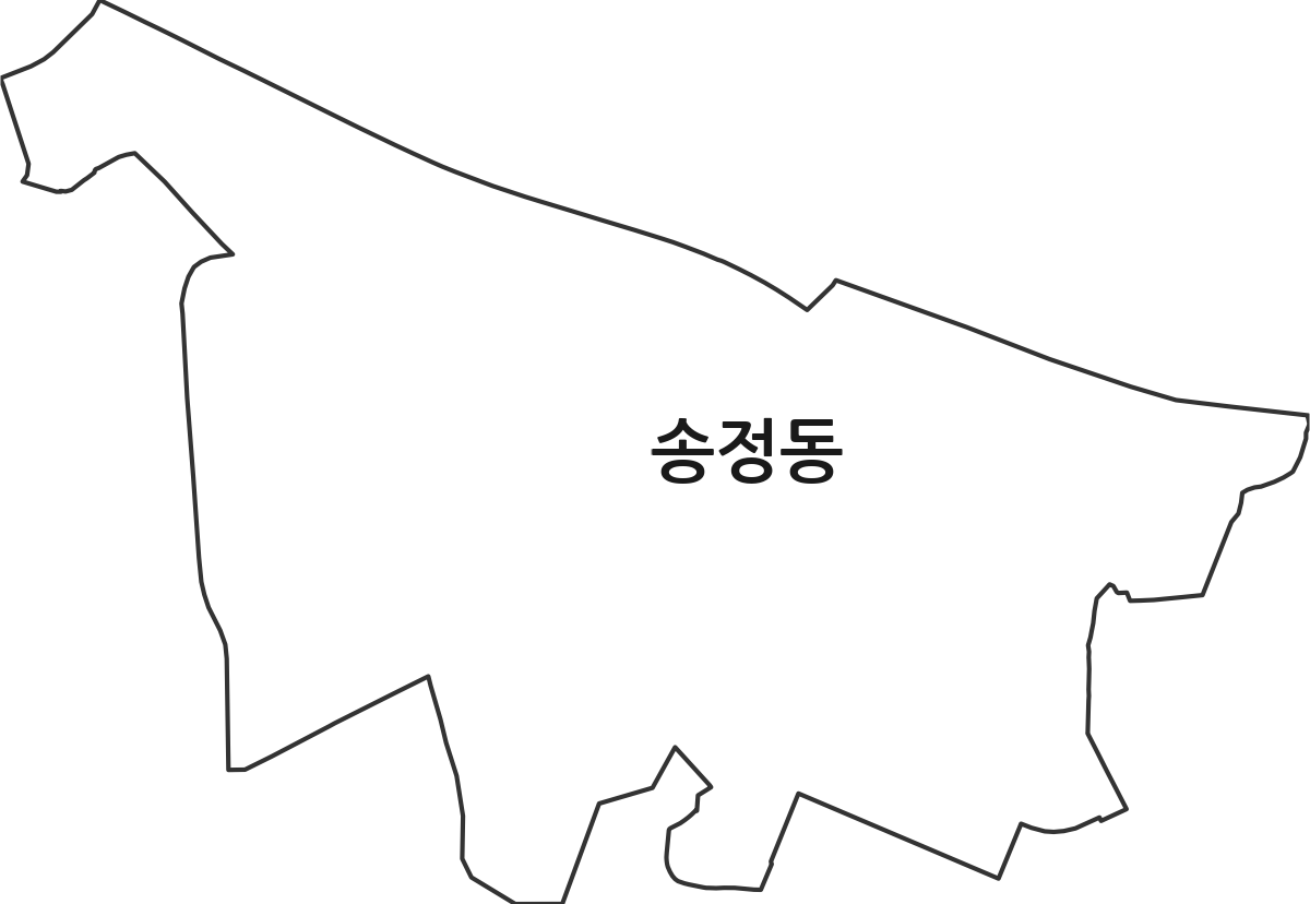 경상북도 구미시 송정동 행정동 행정구역 경계 지도