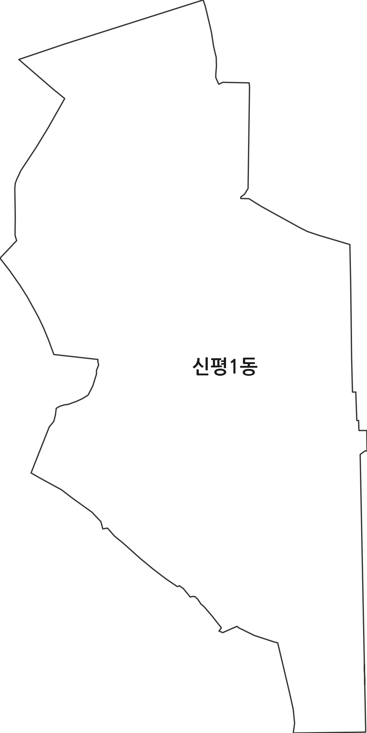 경상북도 구미시 신평1동 행정동 행정구역 경계 지도