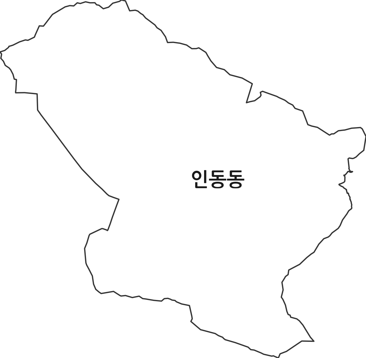 경상북도 구미시 인동동 행정동 행정구역 경계 지도