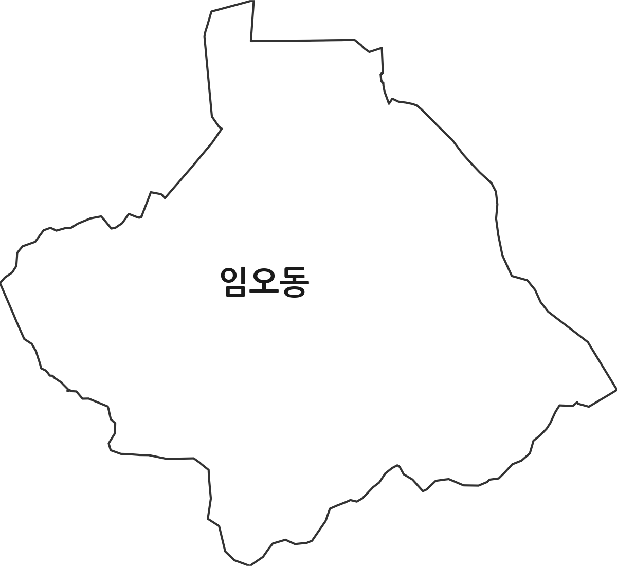 경상북도 구미시 임오동 행정동 행정구역 경계 지도