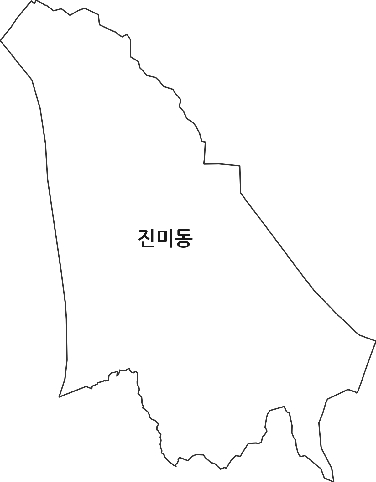 경상북도 구미시 진미동 행정동 행정구역 경계 지도