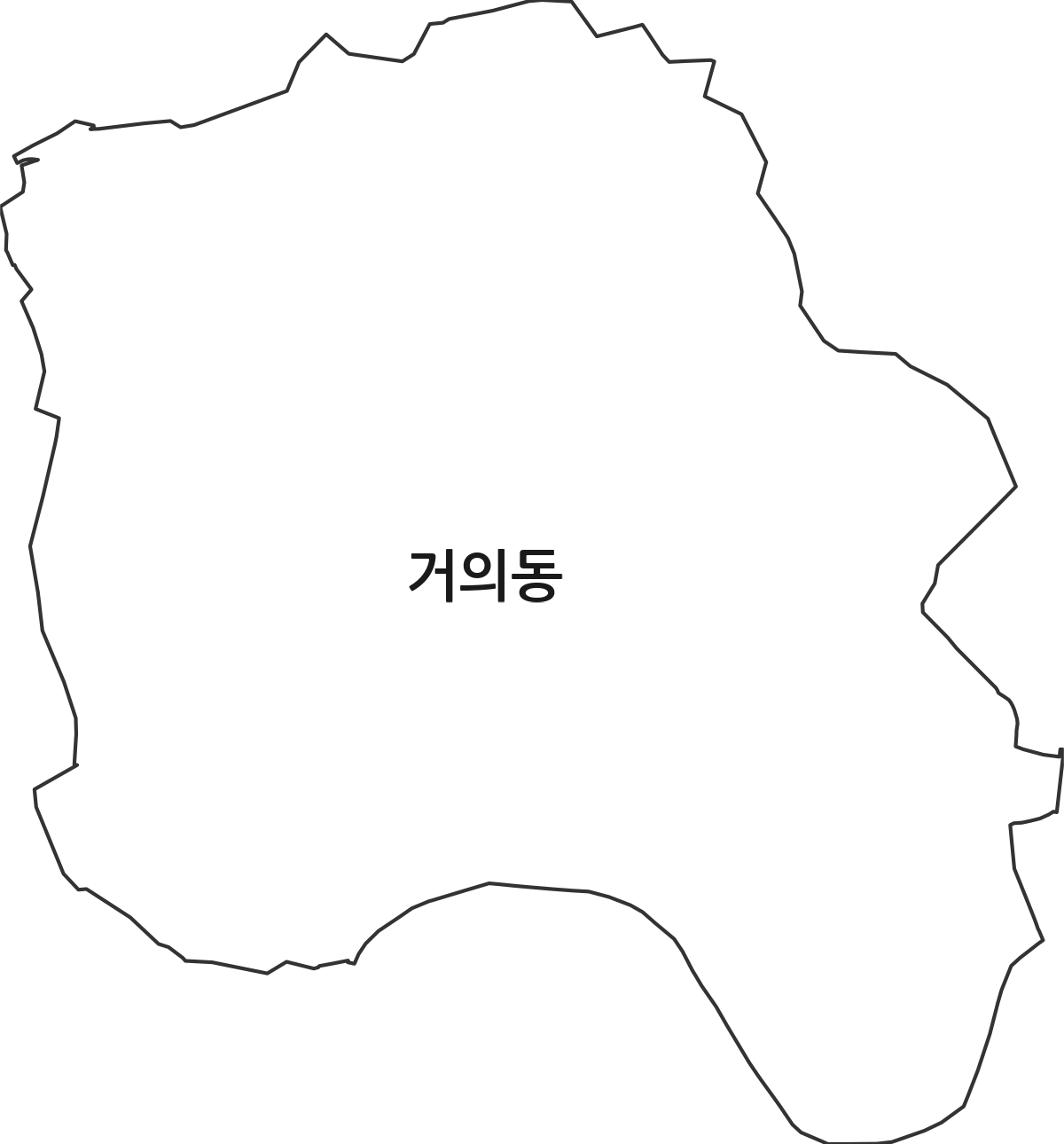 경상북도 구미시 거의동 법정동 행정구역 경계 지도