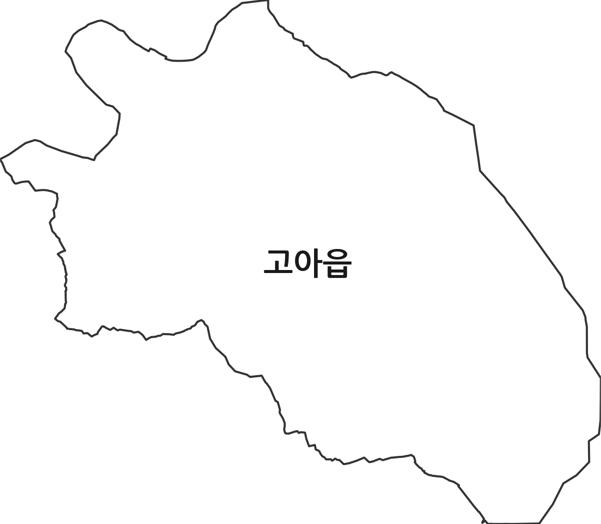 경상북도 구미시 고아읍 법정동 행정구역 경계 지도