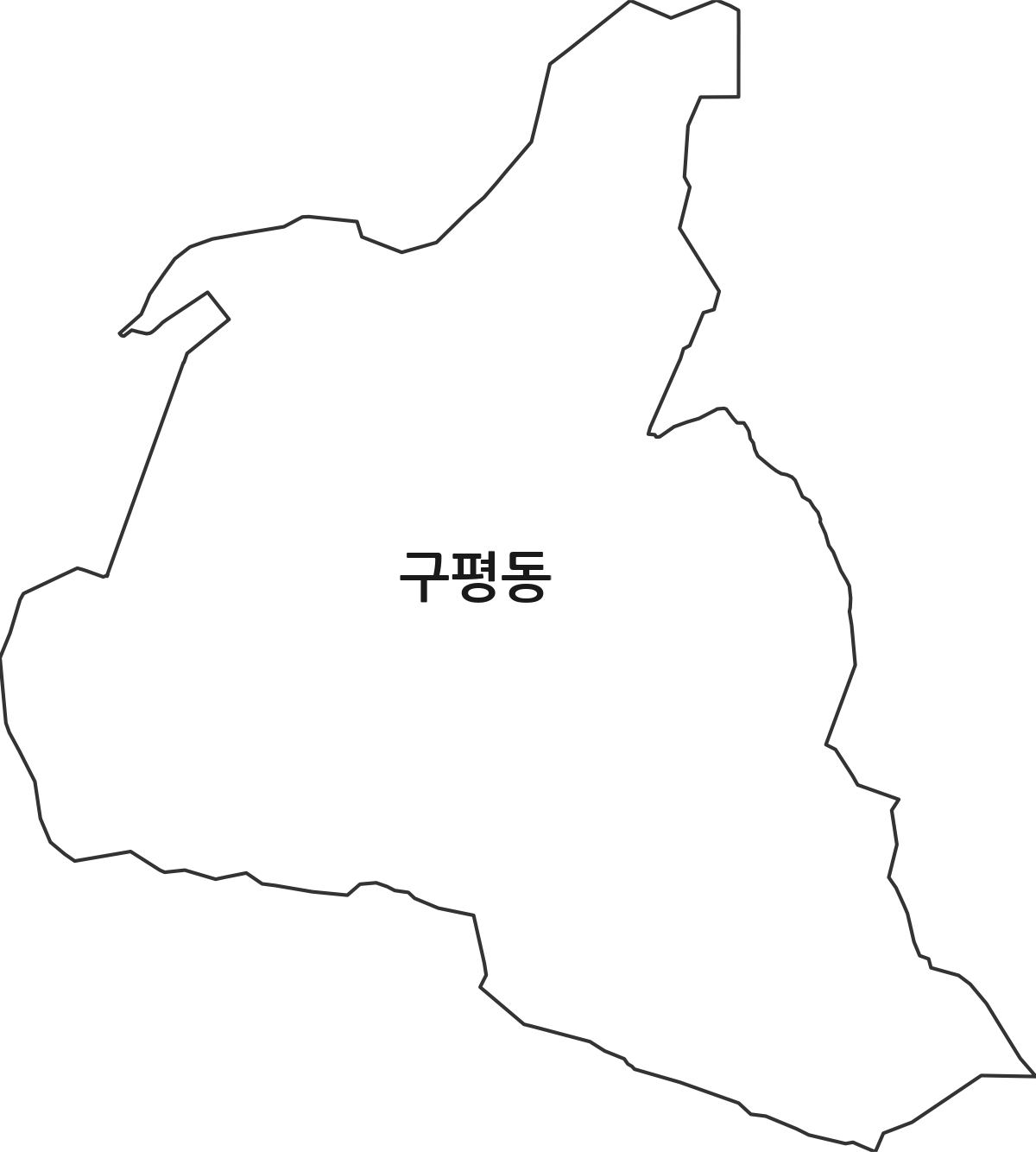경상북도 구미시 구평동 법정동 행정구역 경계 지도