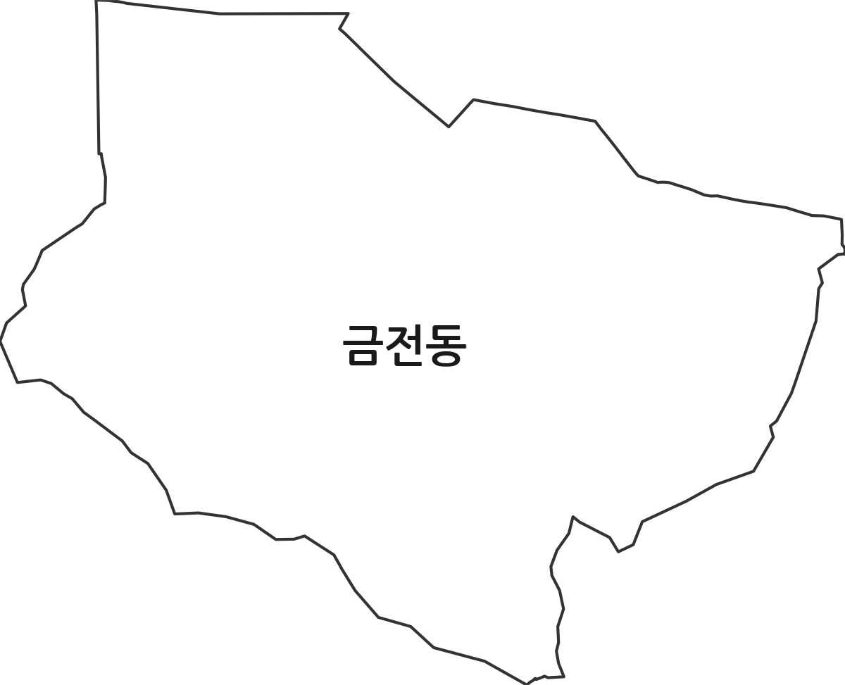 경상북도 구미시 금전동 법정동 행정구역 경계 지도