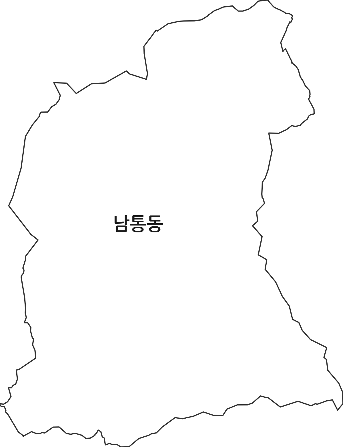 경상북도 구미시 남통동 법정동 행정구역 경계 지도