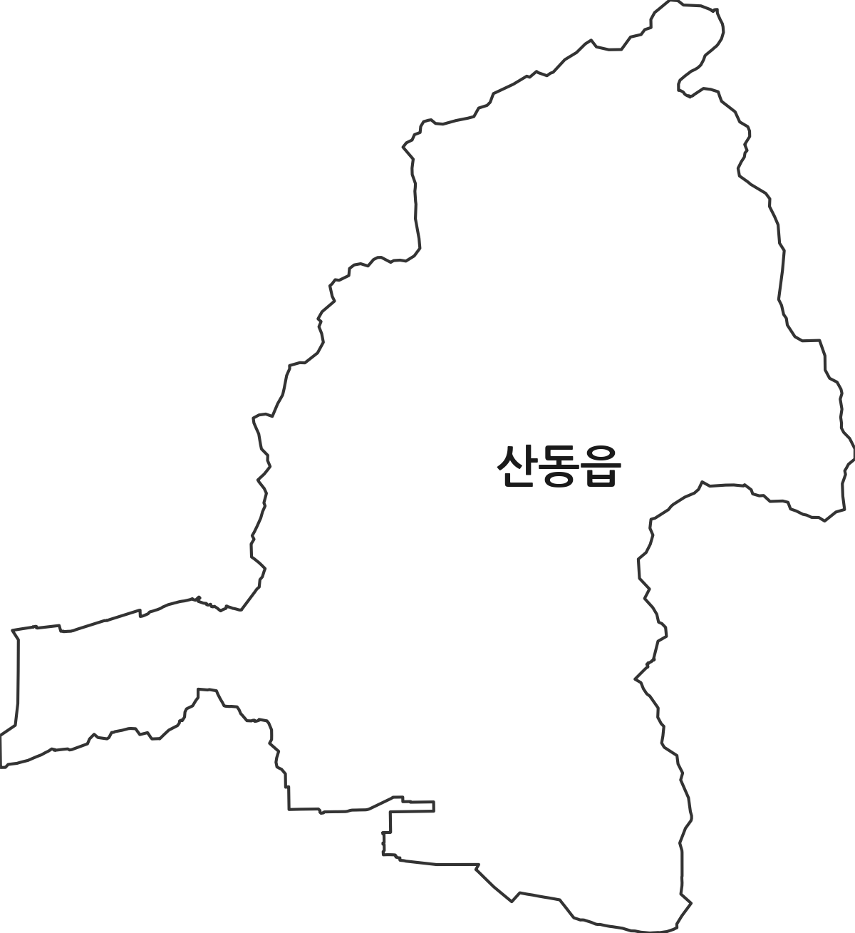 경상북도 구미시 산동읍 법정동 행정구역 경계 지도