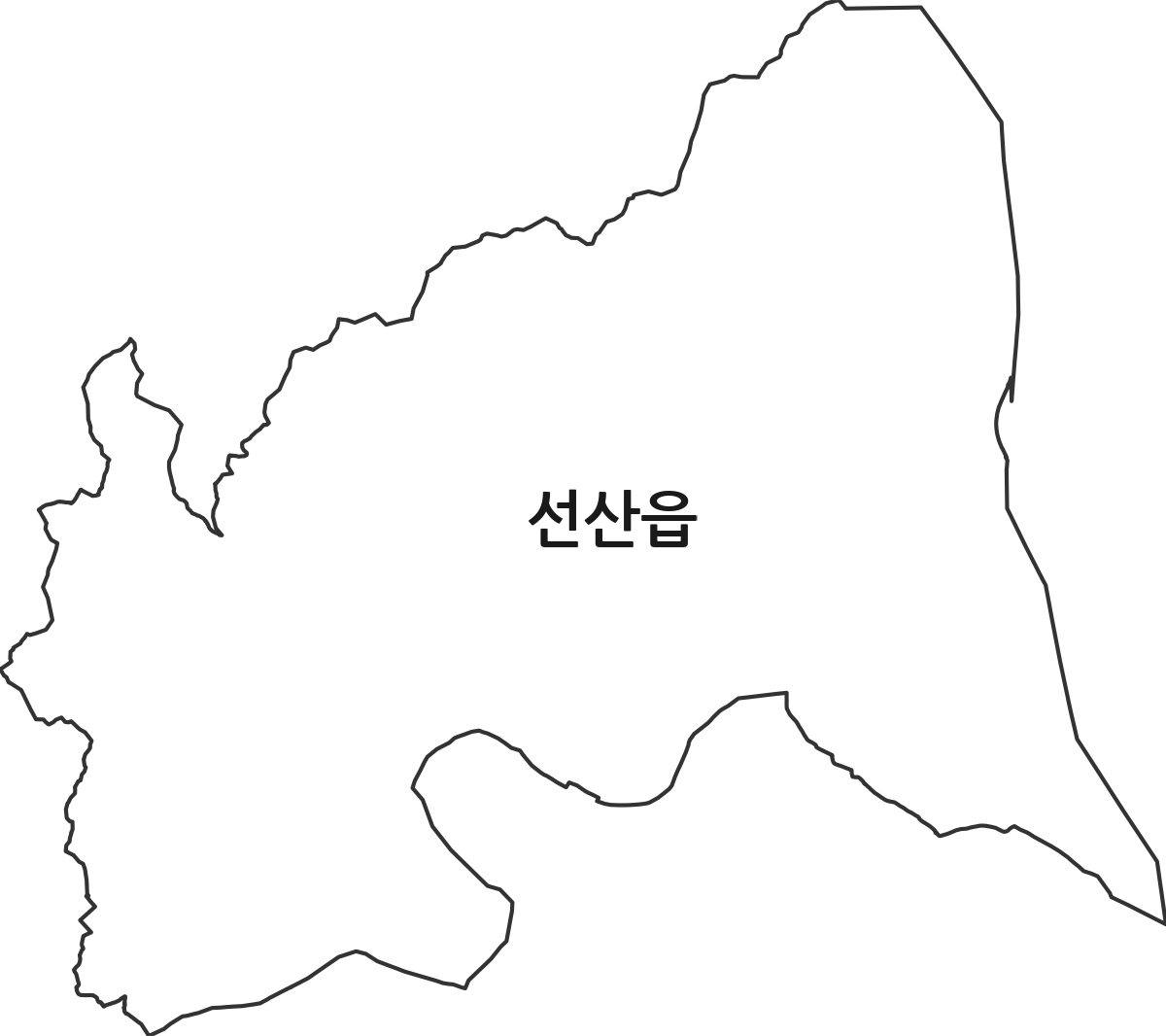 경상북도 구미시 선산읍 법정동 행정구역 경계 지도