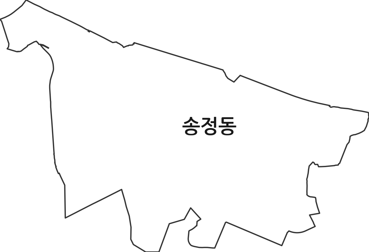 경상북도 구미시 송정동 법정동 행정구역 경계 지도