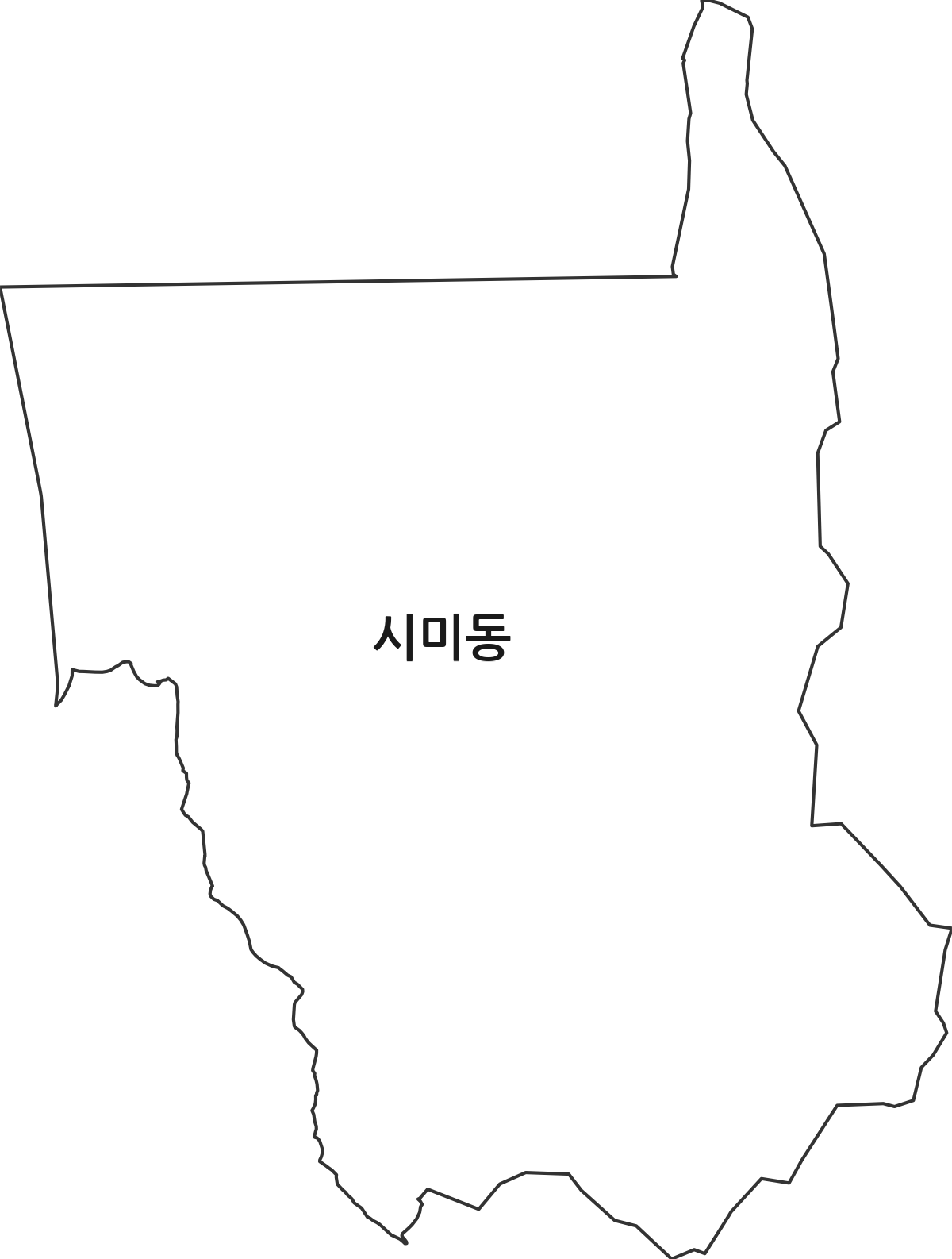 경상북도 구미시 시미동 법정동 행정구역 경계 지도