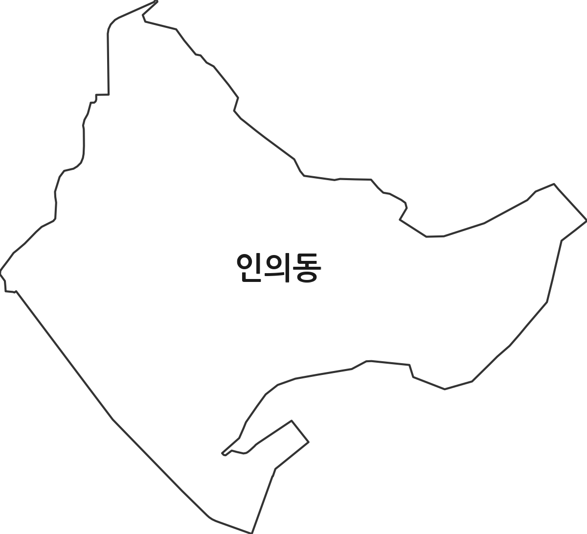 경상북도 구미시 인의동 법정동 행정구역 경계 지도