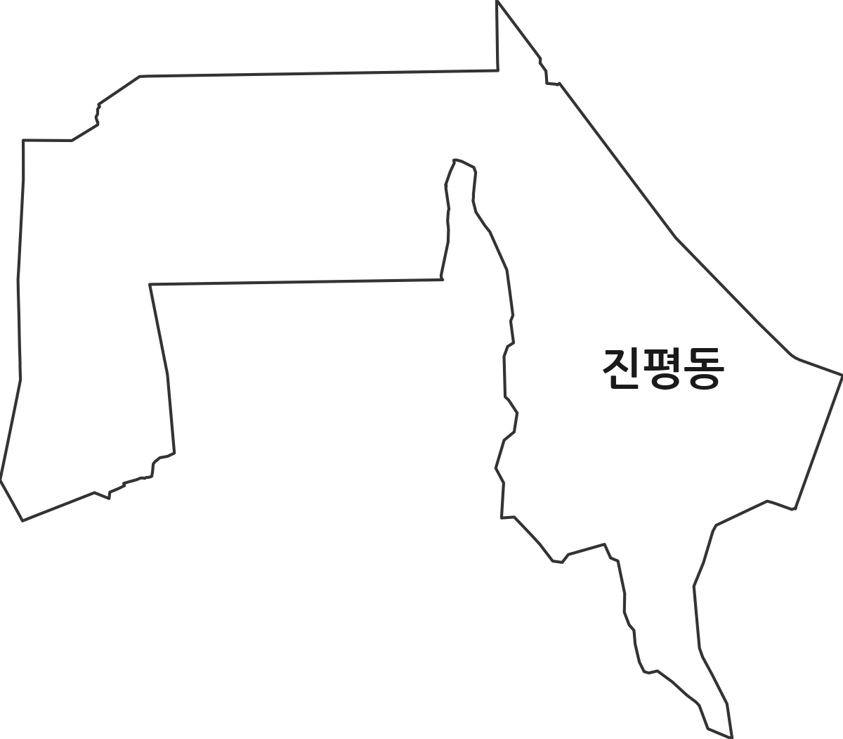 경상북도 구미시 진평동 법정동 행정구역 경계 지도