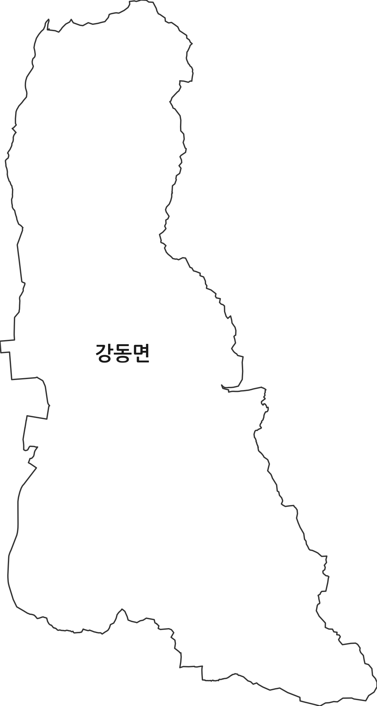 경상북도 경주시 강동면 행정동 행정구역 경계 지도