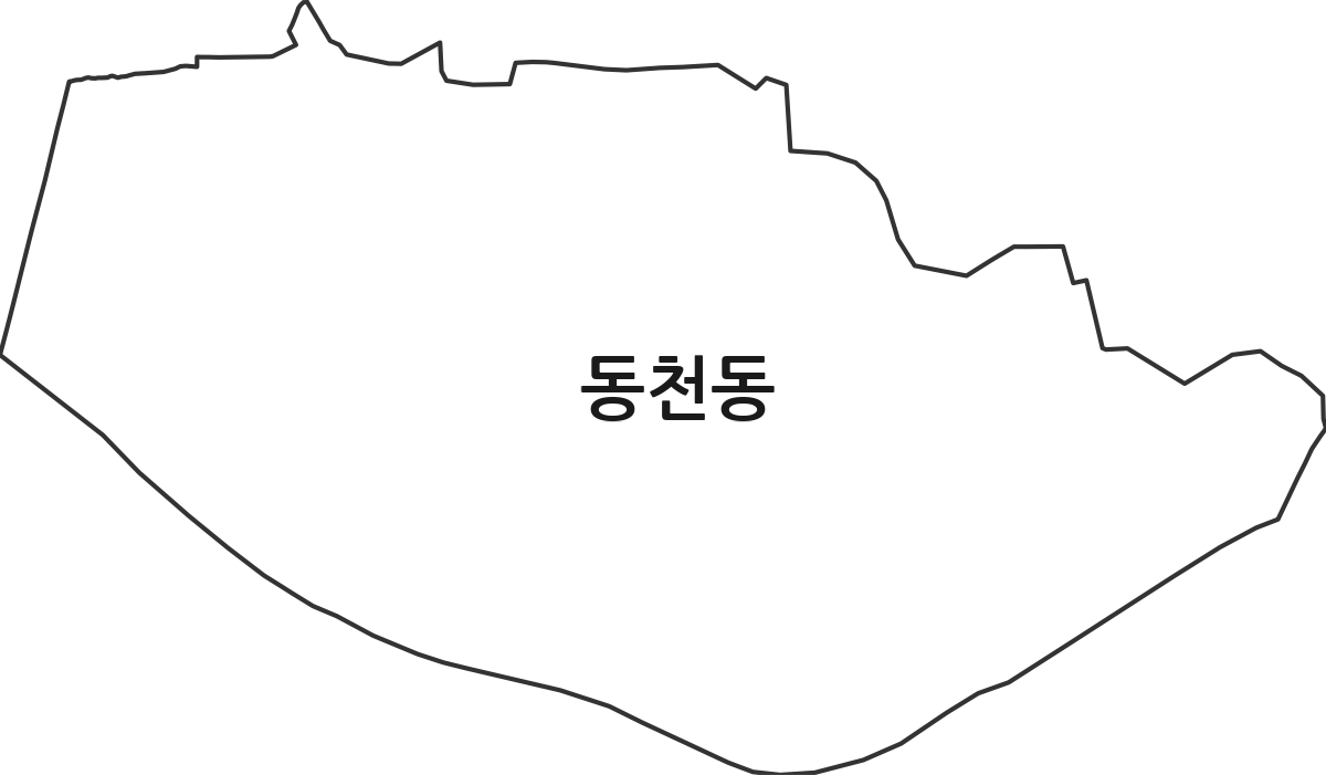 경상북도 경주시 동천동 행정동 행정구역 경계 지도