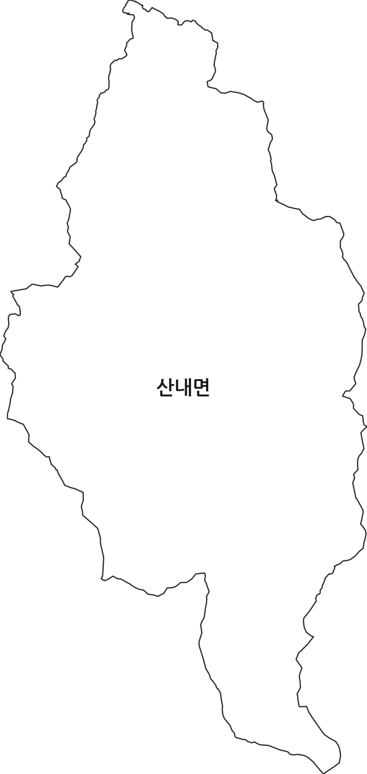 경상북도 경주시 산내면 행정동 행정구역 경계 지도