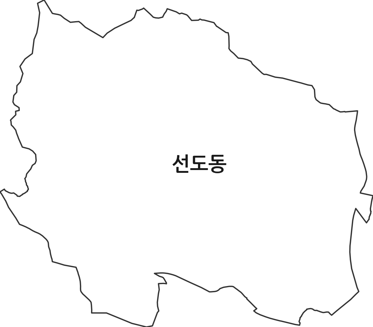 경상북도 경주시 선도동 행정동 행정구역 경계 지도