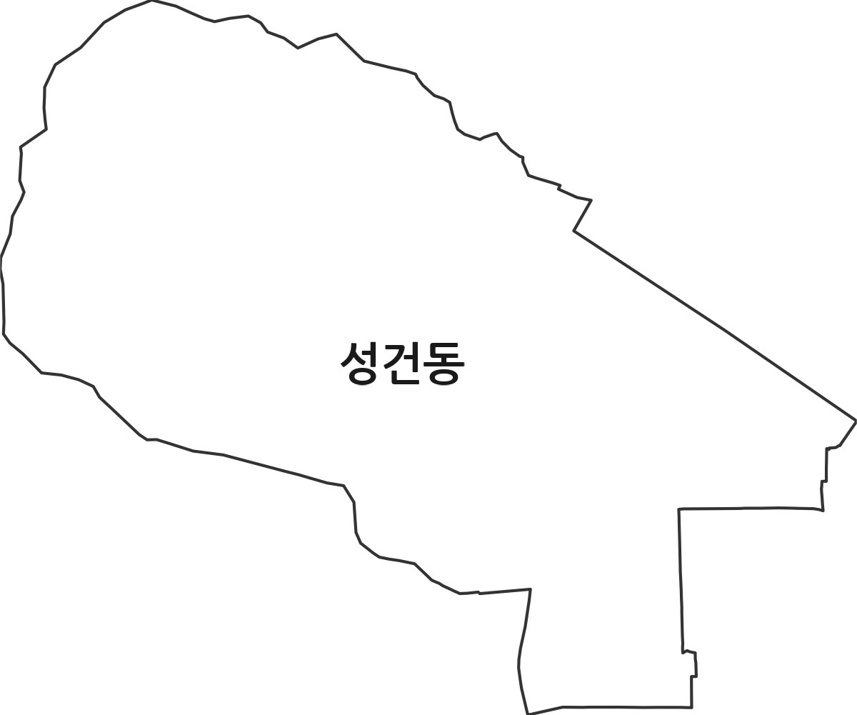 경상북도 경주시 성건동 행정동 행정구역 경계 지도
