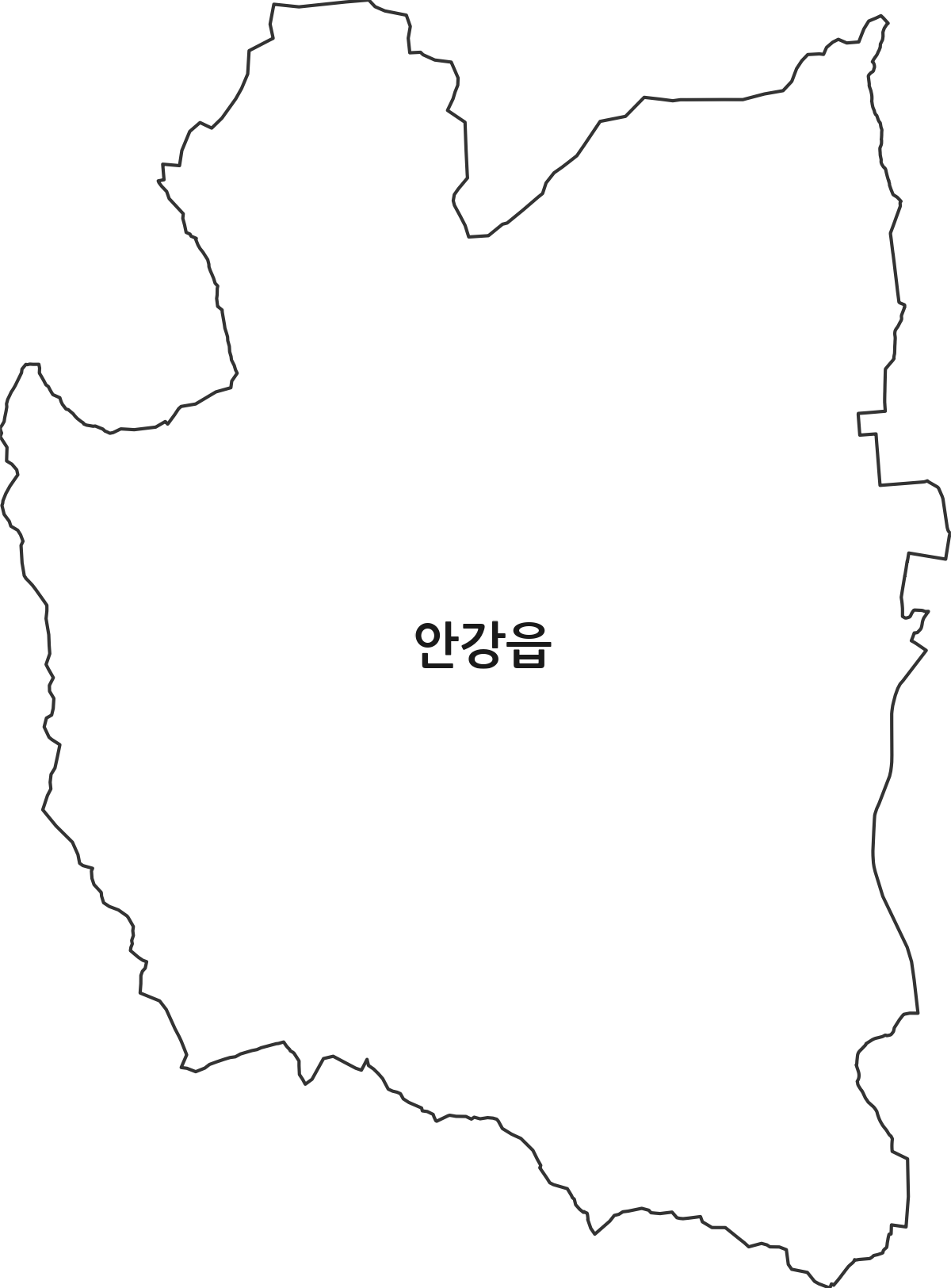경상북도 경주시 안강읍 행정동 행정구역 경계 지도