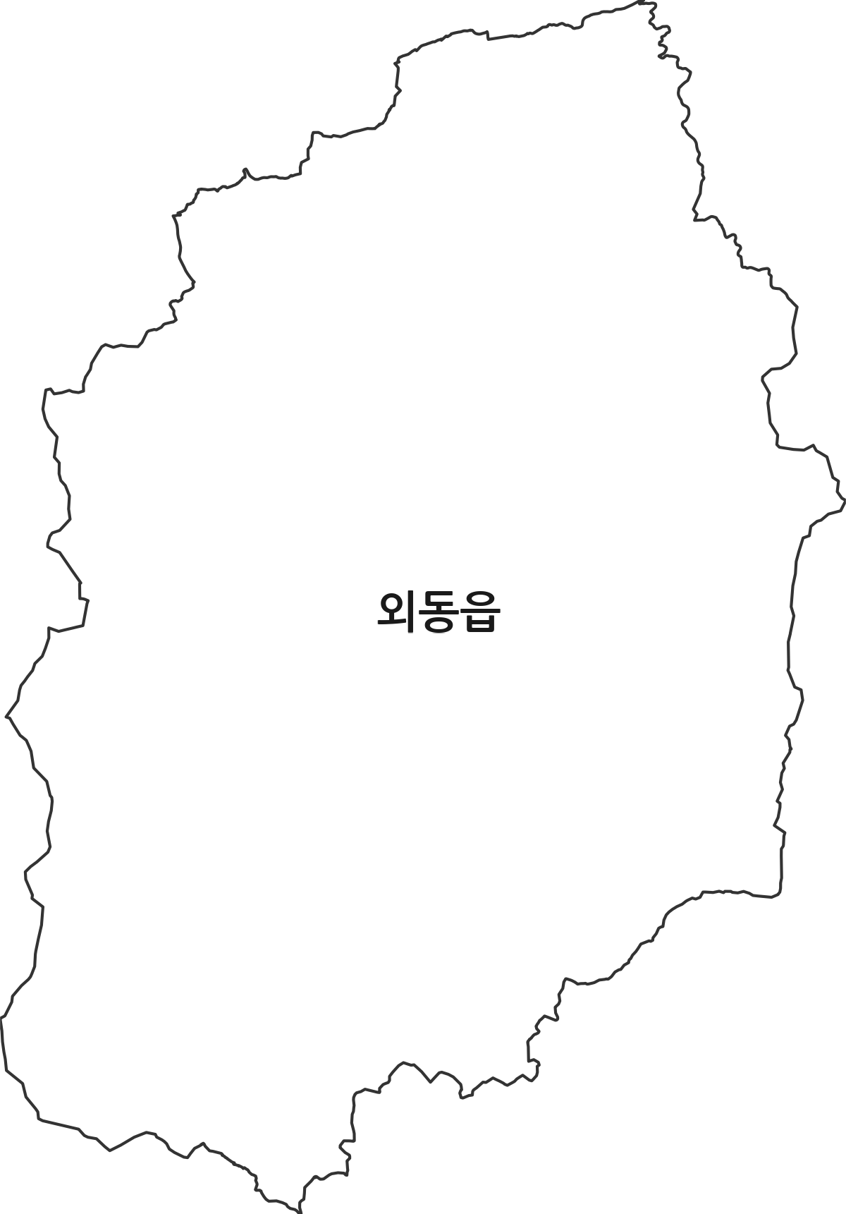 경상북도 경주시 외동읍 행정동 행정구역 경계 지도