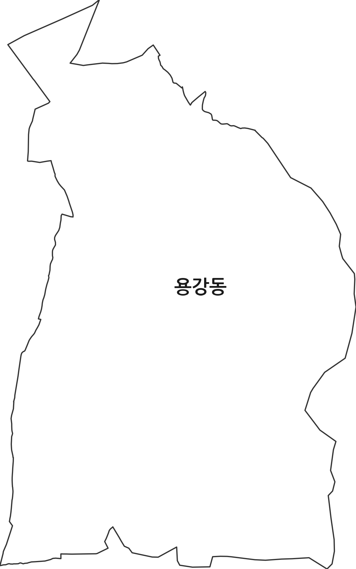 경상북도 경주시 용강동 행정동 행정구역 경계 지도
